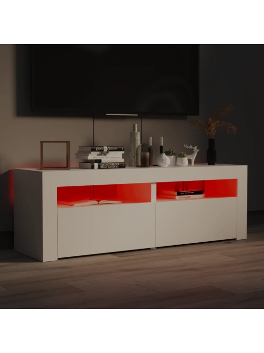 TV skříňka s LED osvětlením bílá 120 x 35 x 40 cm