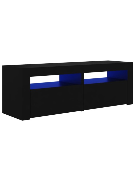TV skříňka s LED osvětlením černá 120 x 35 x 40 cm