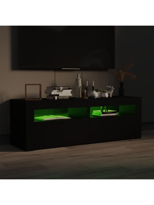 TV skříňka s LED osvětlením černá 120 x 35 x 40 cm