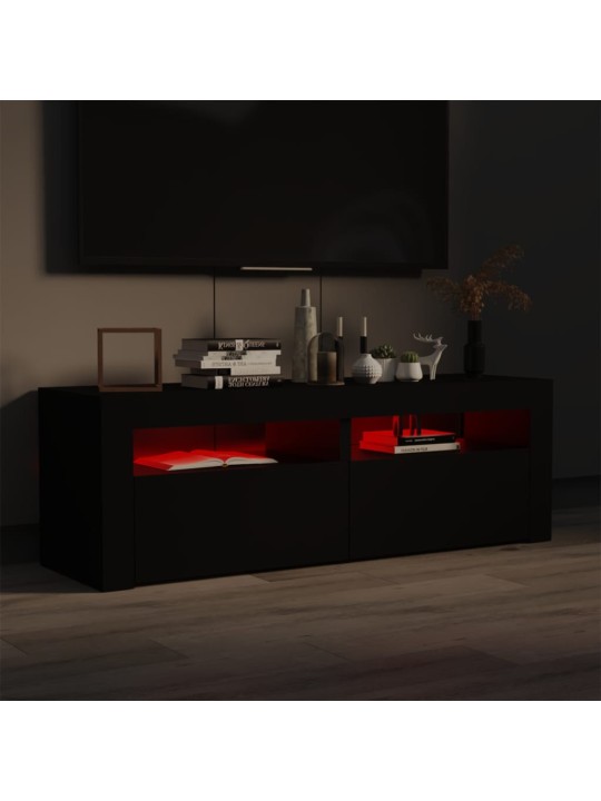 TV skříňka s LED osvětlením černá 120 x 35 x 40 cm