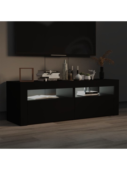 TV skříňka s LED osvětlením černá 120 x 35 x 40 cm
