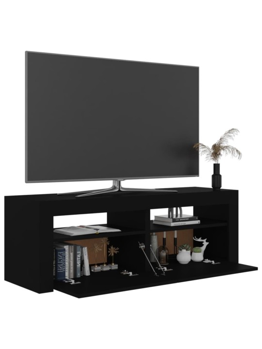 TV skříňka s LED osvětlením černá 120 x 35 x 40 cm
