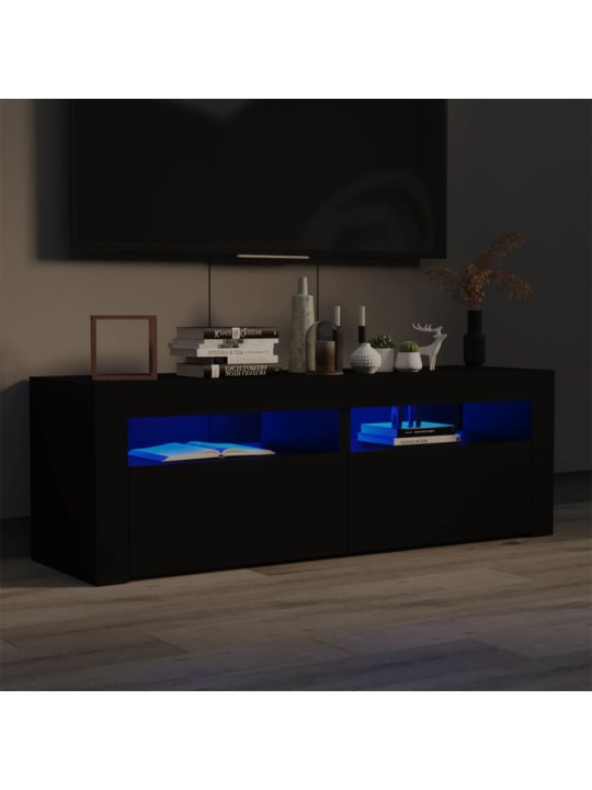 TV skříňka s LED osvětlením černá 120 x 35 x 40 cm