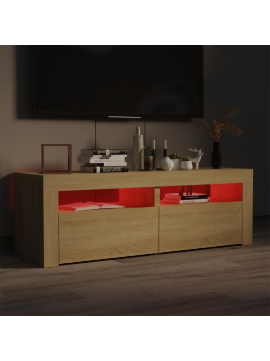 TV skříňka s LED osvětlením dub sonoma 120 x 35 x 40 cm