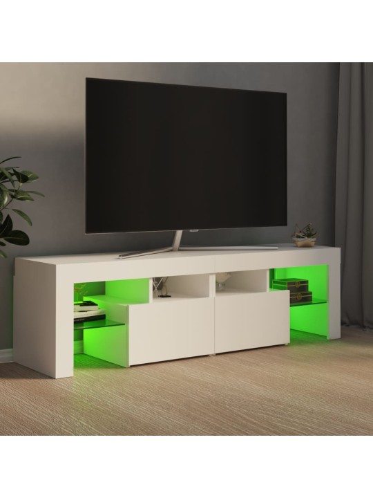TV skříňka s LED osvětlením bílá 140 x 36,5 x 40 cm