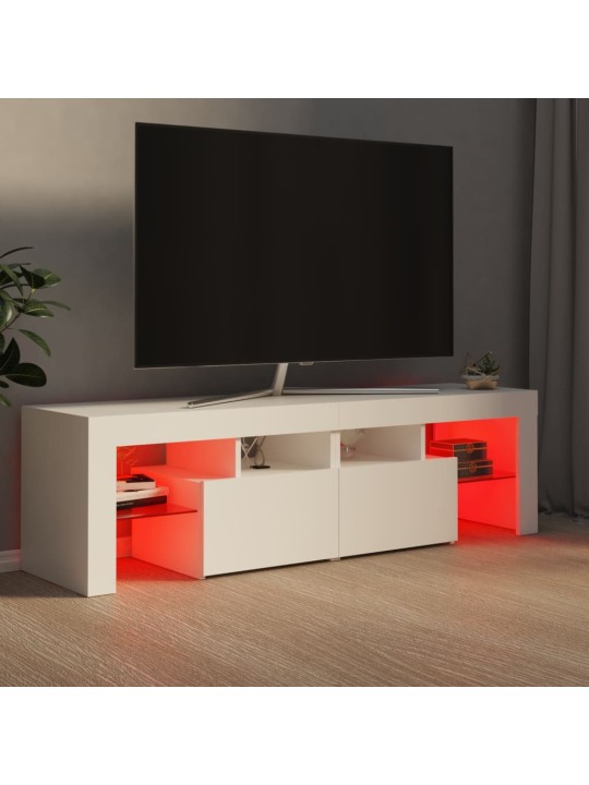 TV skříňka s LED osvětlením bílá 140 x 36,5 x 40 cm