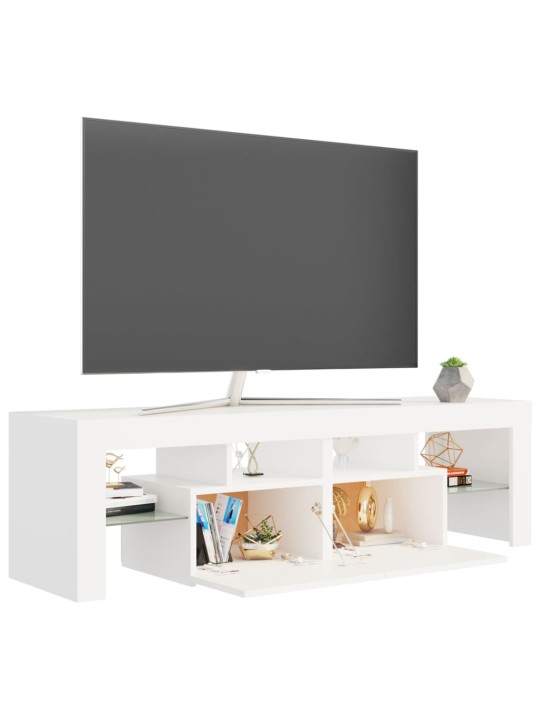 TV skříňka s LED osvětlením bílá 140 x 36,5 x 40 cm