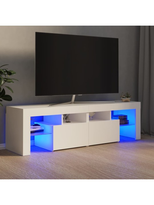TV skříňka s LED osvětlením bílá 140 x 36,5 x 40 cm