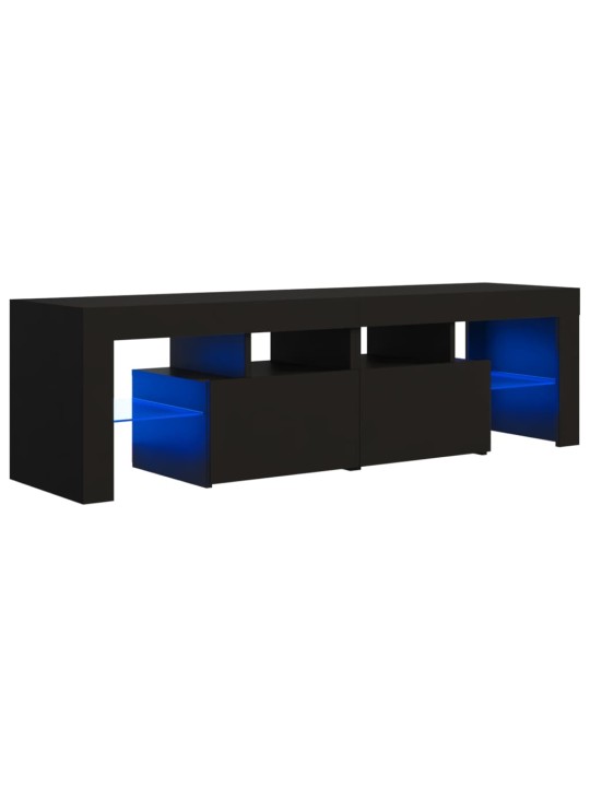 TV skříňka s LED osvětlením černá 140 x 36,5 x 40 cm