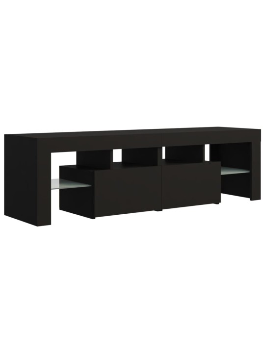 TV skříňka s LED osvětlením černá 140 x 36,5 x 40 cm