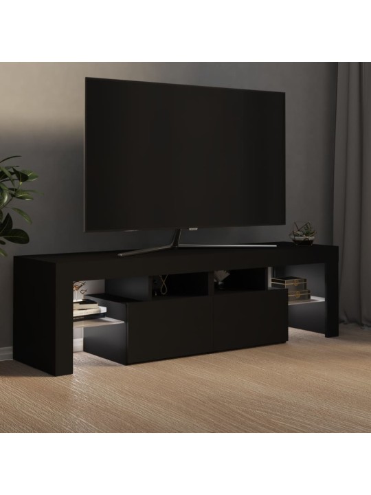 TV skříňka s LED osvětlením černá 140 x 36,5 x 40 cm