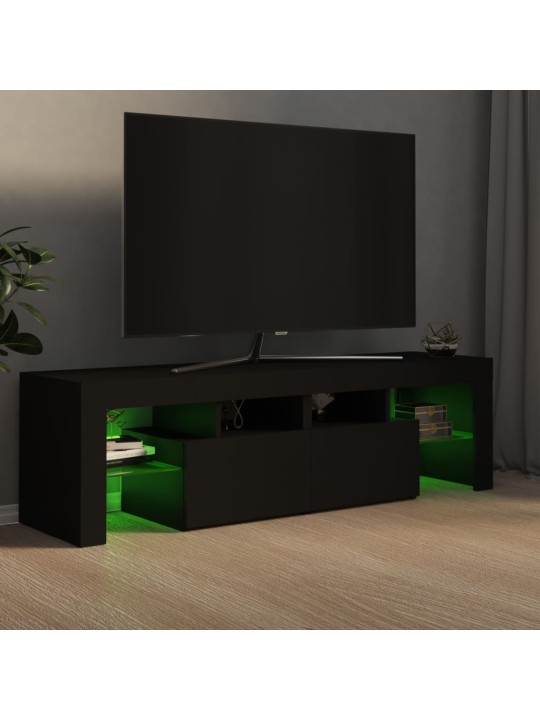 TV skříňka s LED osvětlením černá 140 x 36,5 x 40 cm