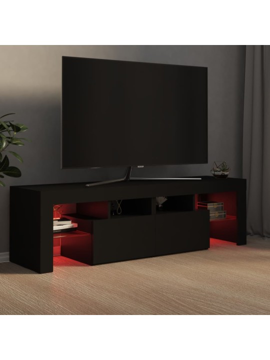 TV skříňka s LED osvětlením černá 140 x 36,5 x 40 cm