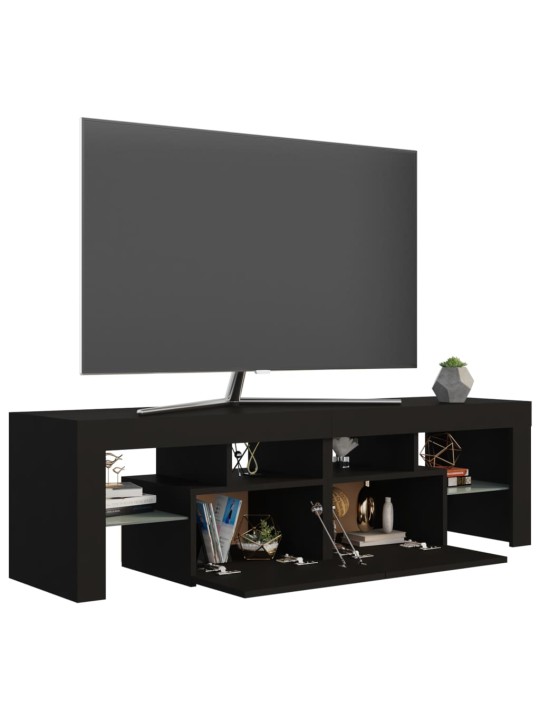 TV skříňka s LED osvětlením černá 140 x 36,5 x 40 cm