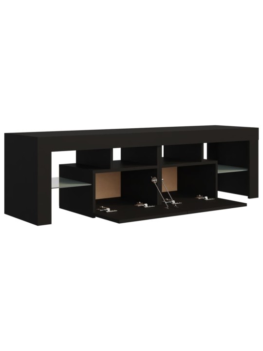 TV skříňka s LED osvětlením černá 140 x 36,5 x 40 cm