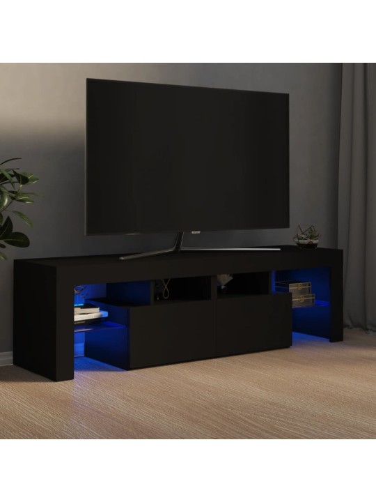 TV skříňka s LED osvětlením černá 140 x 36,5 x 40 cm