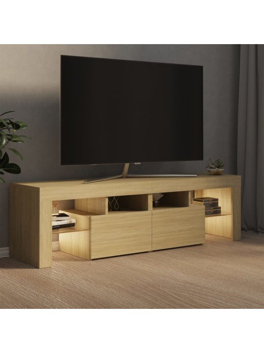 TV skříňka s LED osvětlením dub sonoma 140 x 36,5 x 40 cm