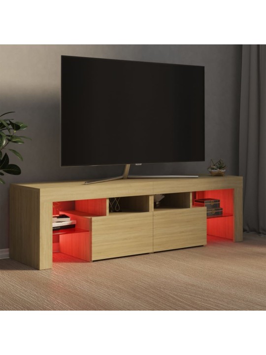 TV skříňka s LED osvětlením dub sonoma 140 x 36,5 x 40 cm