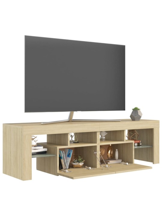 TV skříňka s LED osvětlením dub sonoma 140 x 36,5 x 40 cm