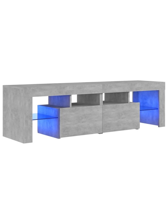 TV skříňka s LED osvětlením betonově šedá 140 x 36,5 x 40 cm
