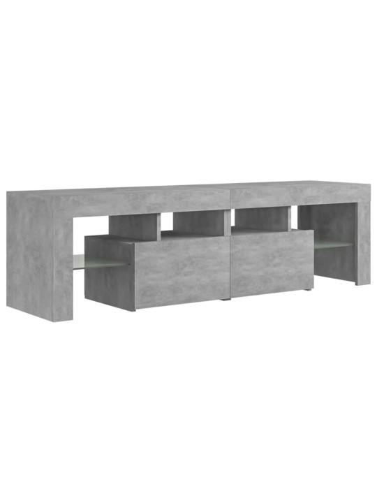 TV skříňka s LED osvětlením betonově šedá 140 x 36,5 x 40 cm