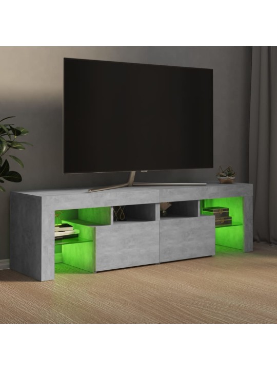 TV skříňka s LED osvětlením betonově šedá 140 x 36,5 x 40 cm