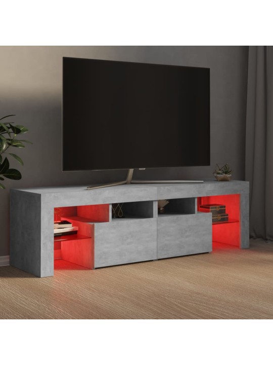 TV skříňka s LED osvětlením betonově šedá 140 x 36,5 x 40 cm