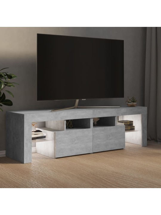 TV skříňka s LED osvětlením betonově šedá 140 x 36,5 x 40 cm