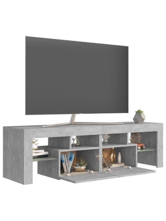 TV skříňka s LED osvětlením betonově šedá 140 x 36,5 x 40 cm