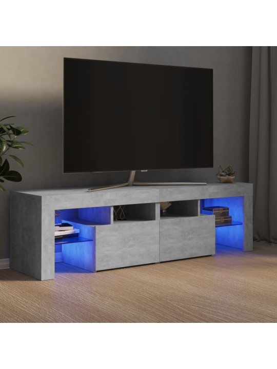 TV skříňka s LED osvětlením betonově šedá 140 x 36,5 x 40 cm