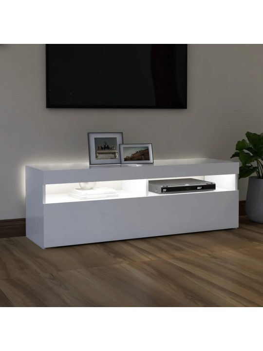 TV skříňka s LED osvětlením bílá 120 x 35 x 40 cm
