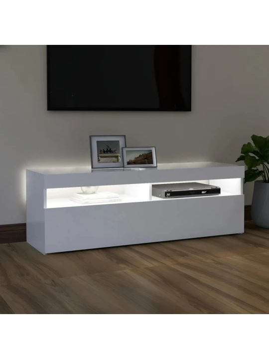 TV skříňka s LED osvětlením bílá 120 x 35 x 40 cm