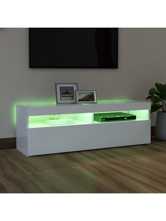 TV skříňka s LED osvětlením bílá 120 x 35 x 40 cm