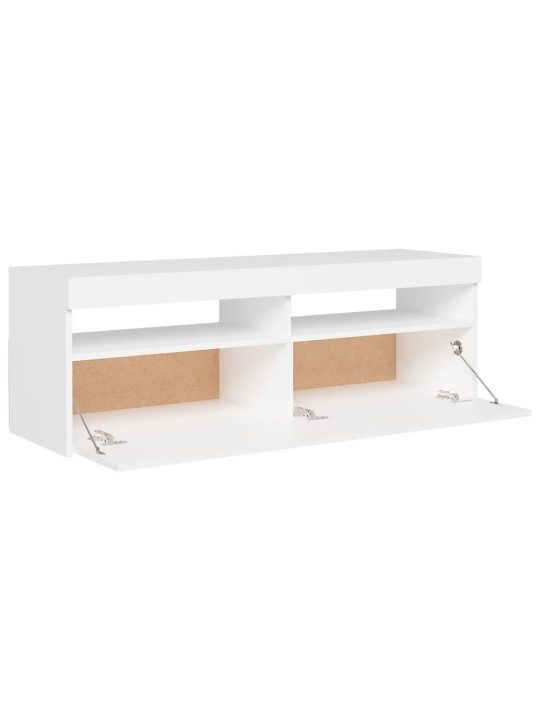 TV skříňka s LED osvětlením bílá 120 x 35 x 40 cm
