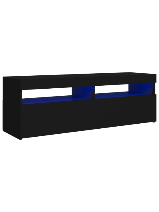 TV skříňka s LED osvětlením černá 120 x 35 x 40 cm