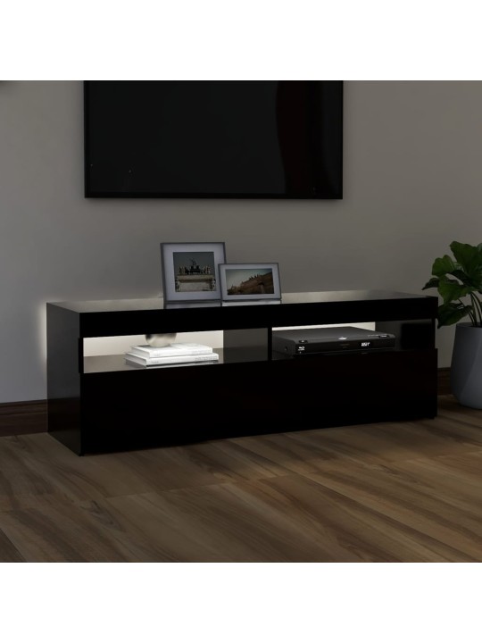 TV skříňka s LED osvětlením černá 120 x 35 x 40 cm