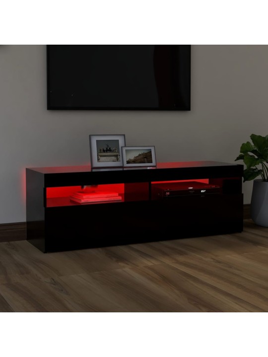 TV skříňka s LED osvětlením černá 120 x 35 x 40 cm