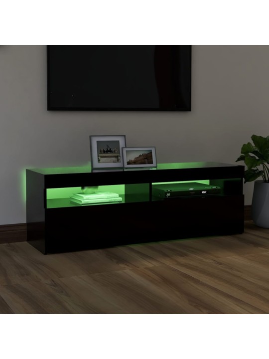 TV skříňka s LED osvětlením černá 120 x 35 x 40 cm