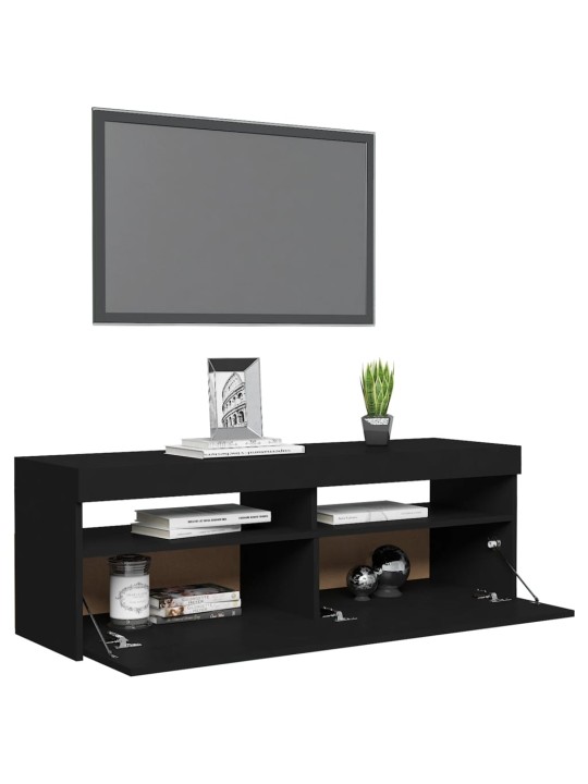 TV skříňka s LED osvětlením černá 120 x 35 x 40 cm