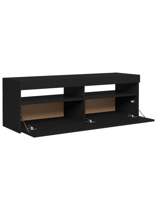 TV skříňka s LED osvětlením černá 120 x 35 x 40 cm