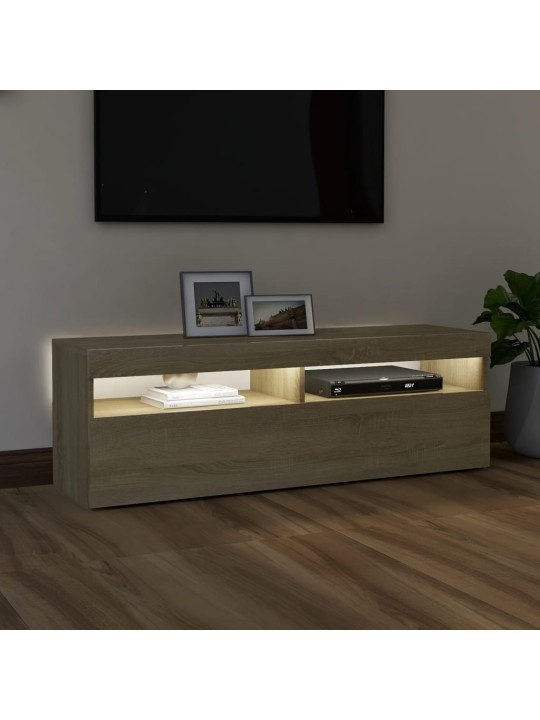 TV skříňka s LED osvětlením dub sonoma 120 x 35 x 40 cm