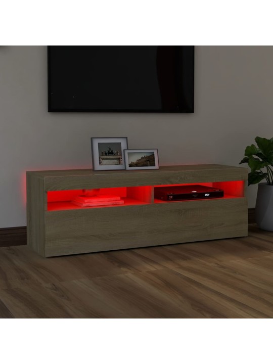 TV skříňka s LED osvětlením dub sonoma 120 x 35 x 40 cm