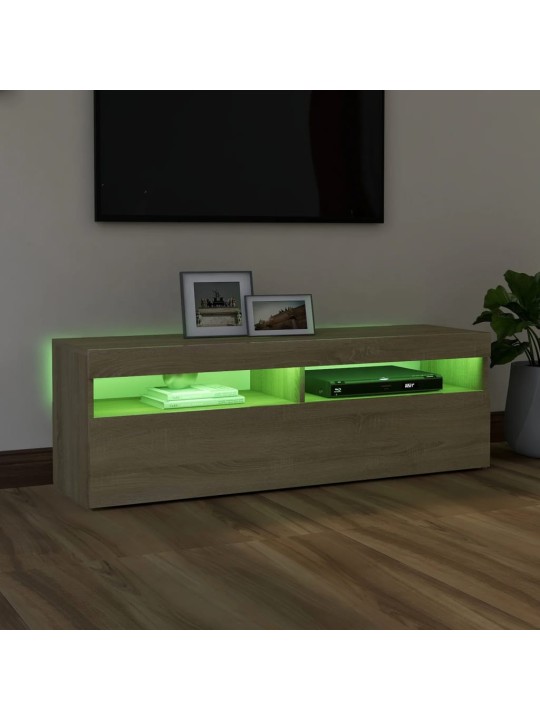 TV skříňka s LED osvětlením dub sonoma 120 x 35 x 40 cm