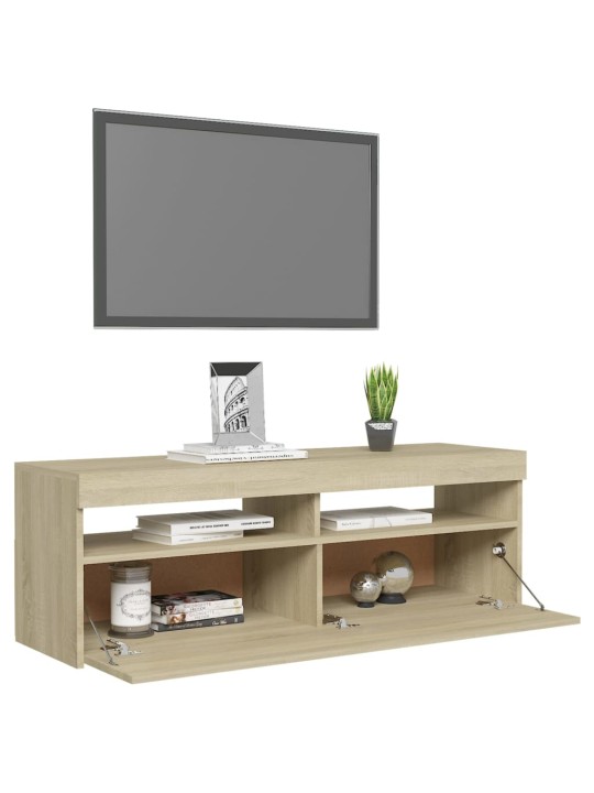 TV skříňka s LED osvětlením dub sonoma 120 x 35 x 40 cm