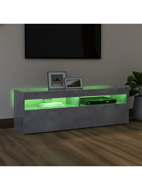 TV skříňka s LED osvětlením betonově šedá 120 x 35 x 40 cm