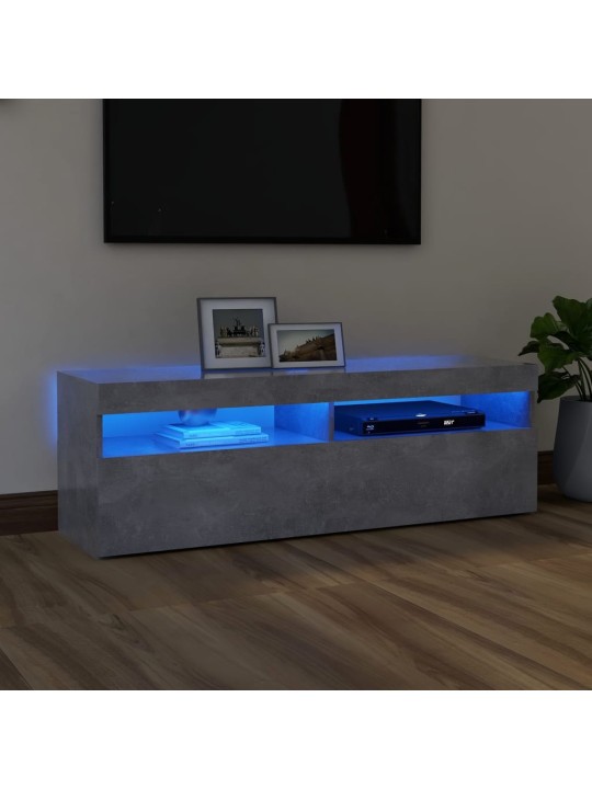 TV skříňka s LED osvětlením betonově šedá 120 x 35 x 40 cm
