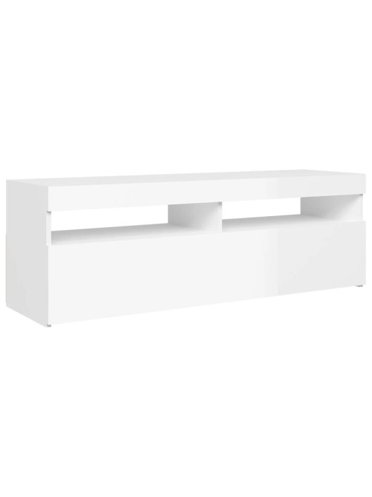 TV skříňka s LED osvětlením bílá s vysokým leskem 120x35x40 cm