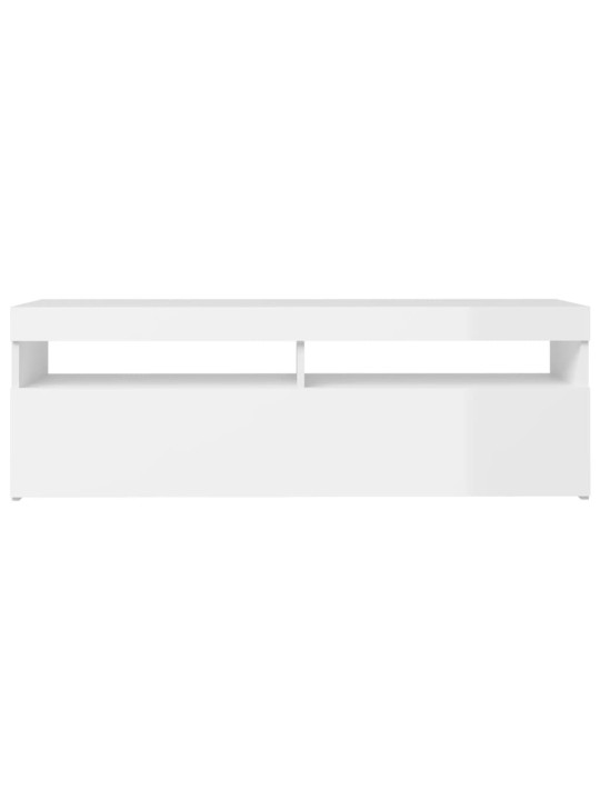 TV skříňka s LED osvětlením bílá s vysokým leskem 120x35x40 cm