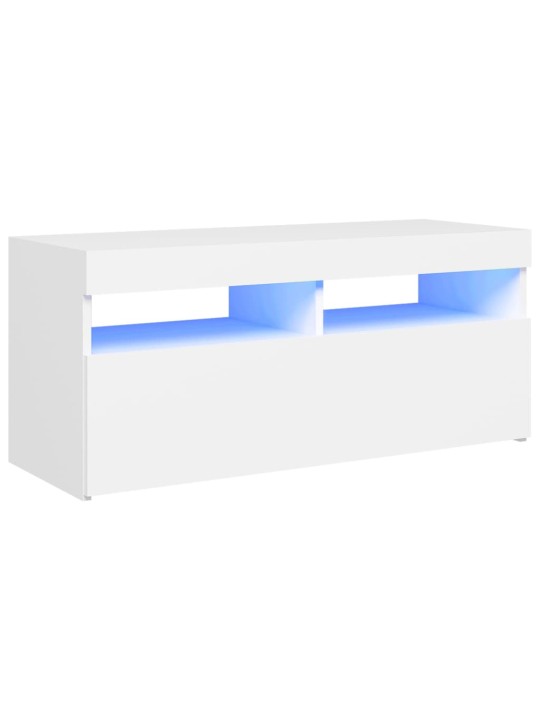 TV skříňka s LED osvětlením bílá 90 x 35 x 40 cm