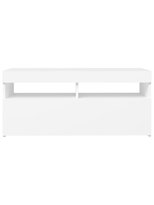 TV skříňka s LED osvětlením bílá 90 x 35 x 40 cm